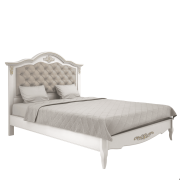 Кровать "Belverom" с мягким изголовьем 160*200 слоновая кость с золочением
