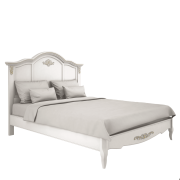 Кровать "Belverom" с жестким изголовьем 160*200 слоновая кость с золочением
