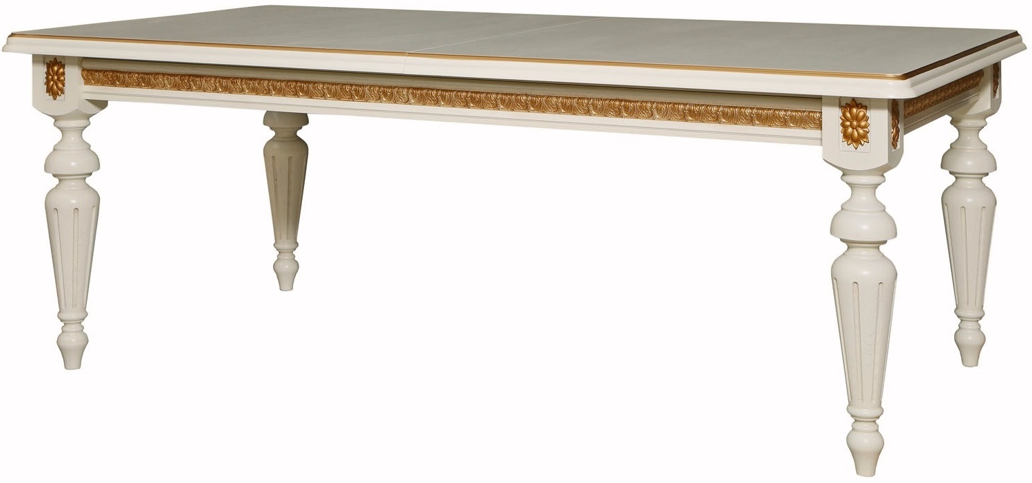 Стол "Милана 1РД" П 390.01 слоновая кость с золочением