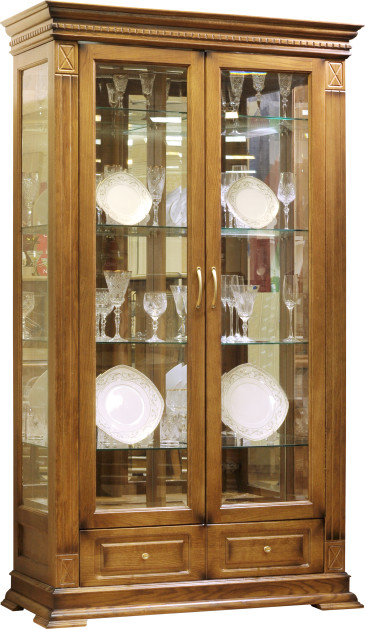 Шкаф с витриной "Верди-Люкс 2з" (дуб)
