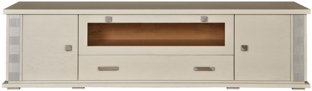 Тумба под телевизор  "Тунис"(слоновая кость с серебром)