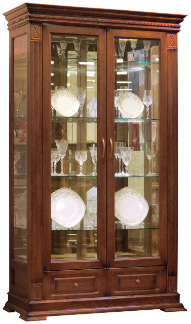 Шкаф с витриной "Верди-Люкс 2з" (мореный дуб)