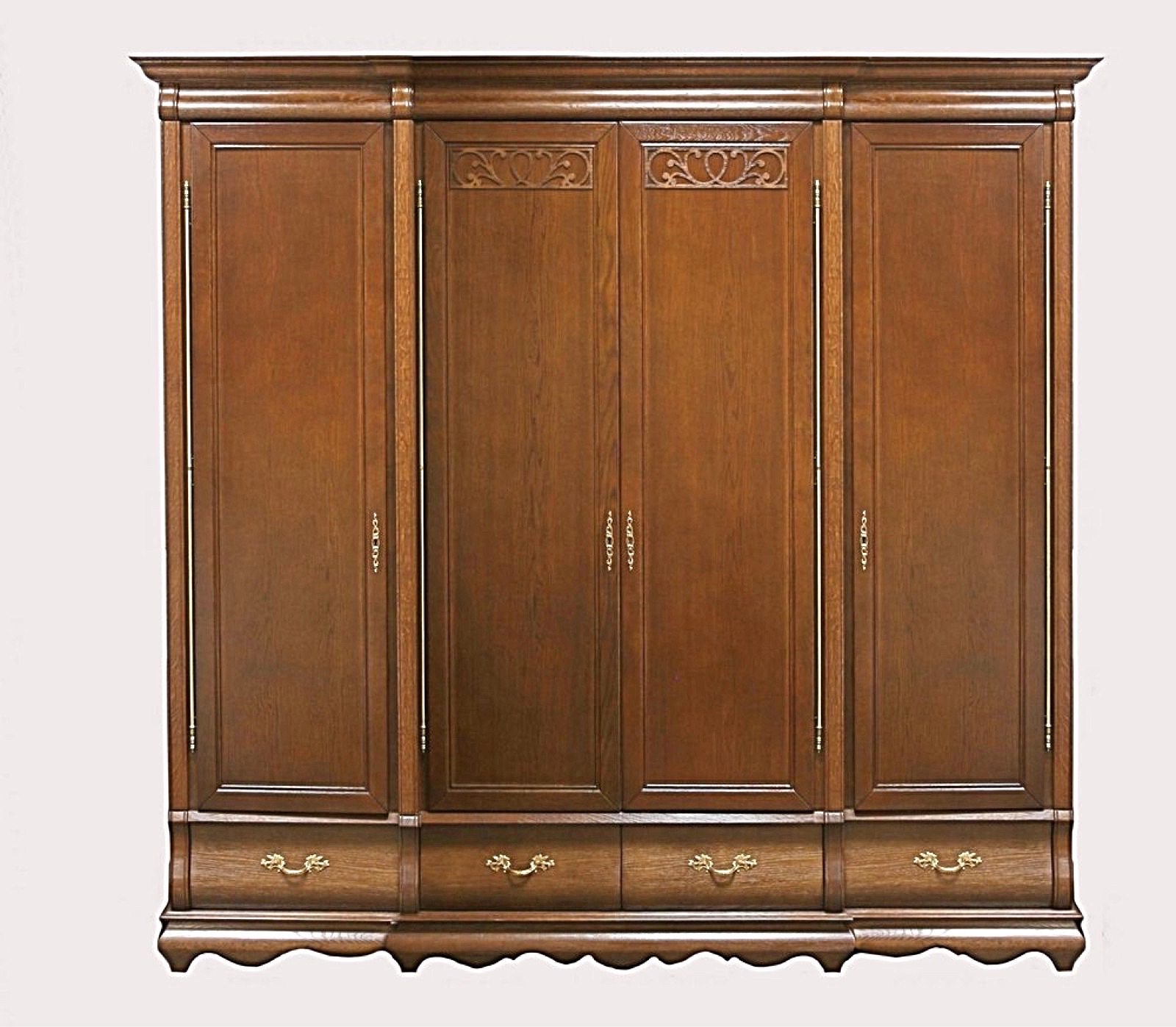 Шкаф четырехдверный "Оскар" орех  без зеркал