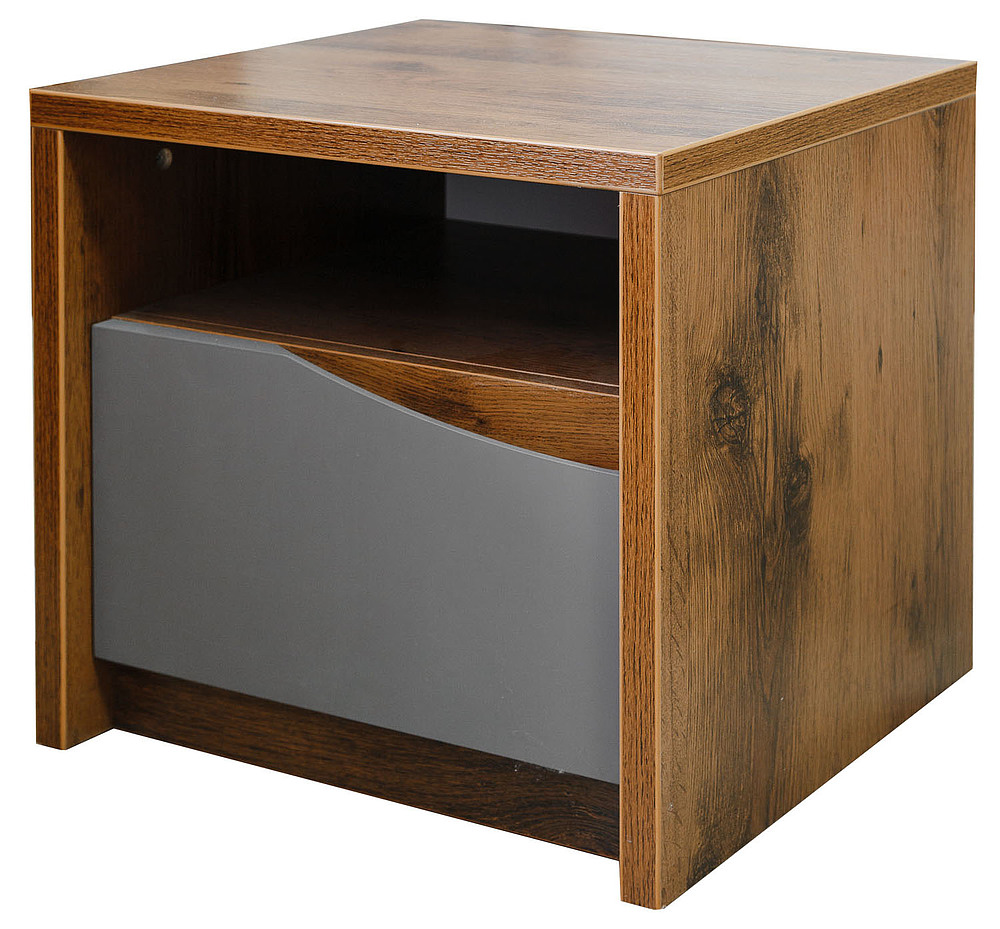 Тумба прикроватная «Монако» П528.04 дуб саттер + серый мокко