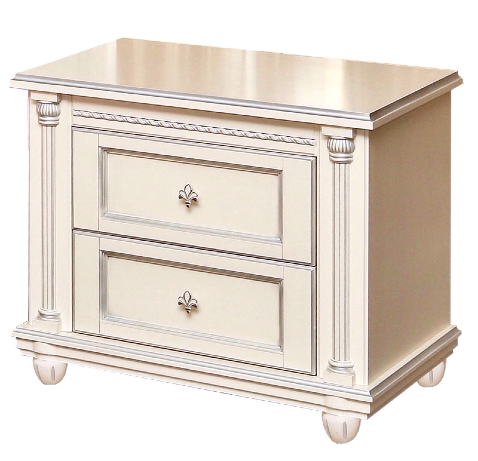 Тумба прикроватная «Валенсия Классик» П3.0589.1.12 (П254.20) античная темпера с серебром