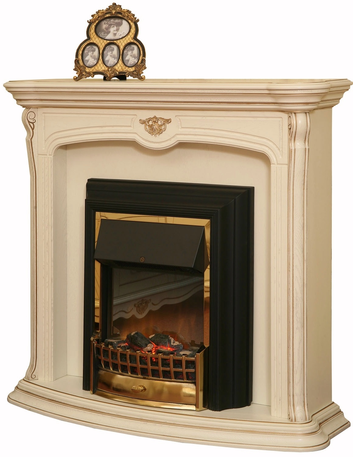 Подставка под камин "Алези 1" слоновая кость с золочением