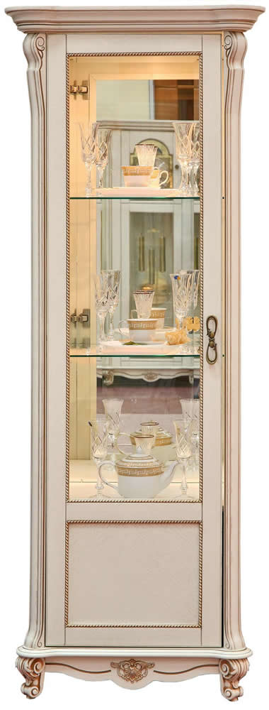 Шкаф-витрина «Алези» П1.350.0.08 (П350.08) слоновая кость с золочением