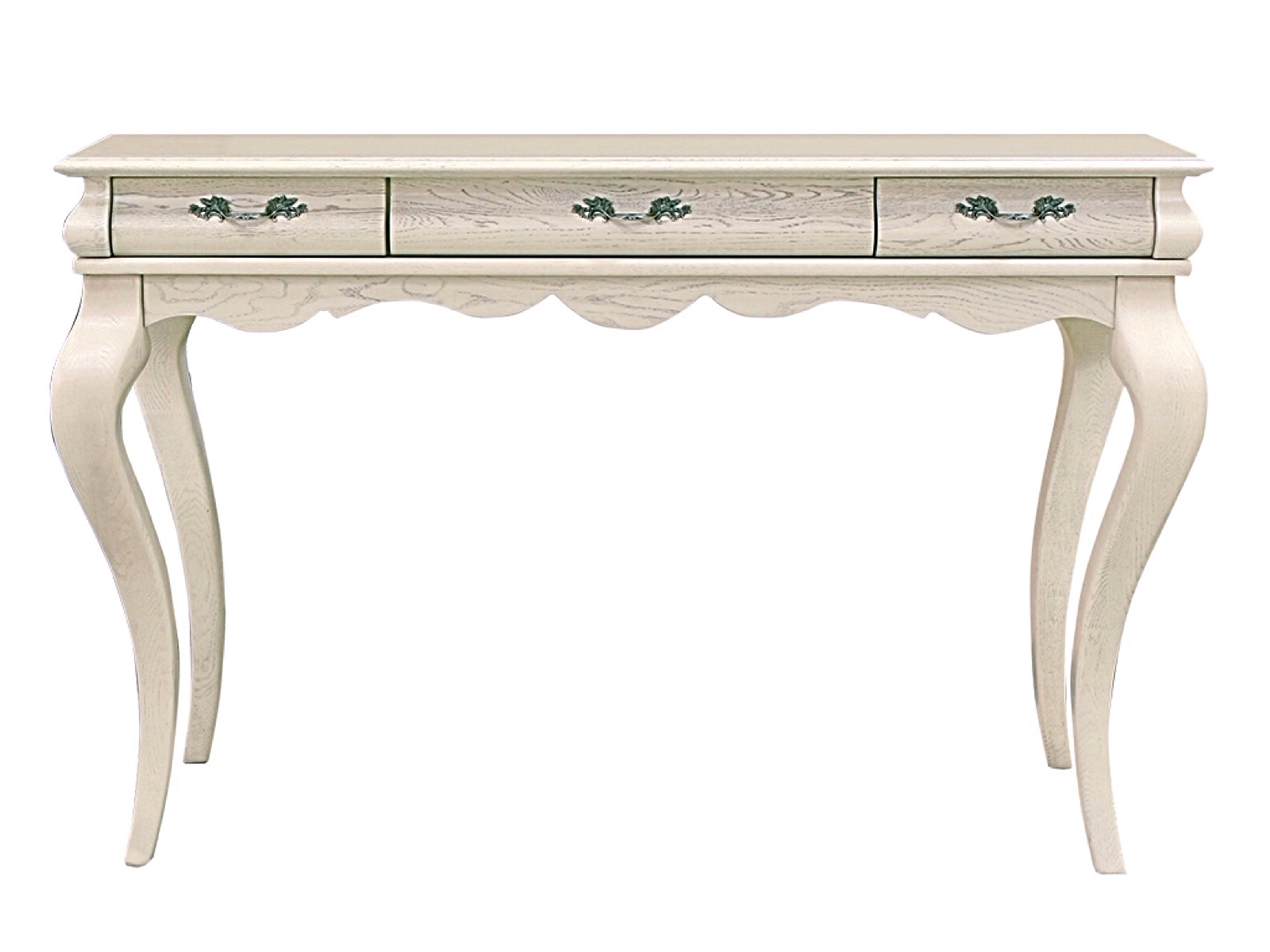 Туалетный столик "Оскар" без зеркала белая эмаль с темной патиной