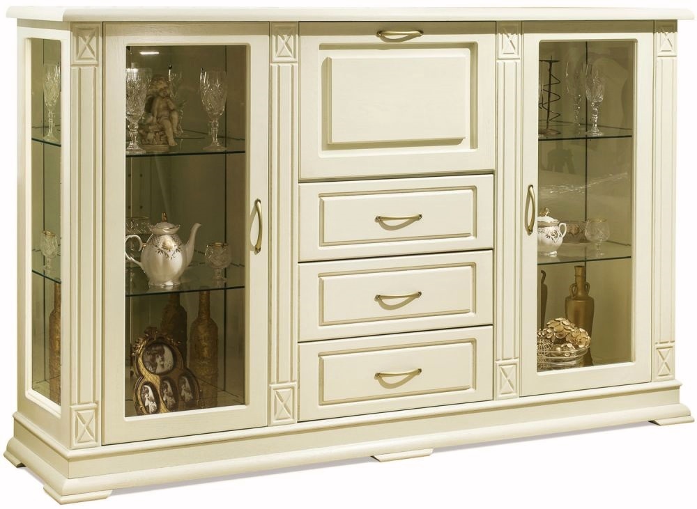 Шкаф комбинированный "Верди-Люкс 3/3 з" (слоновая кость)