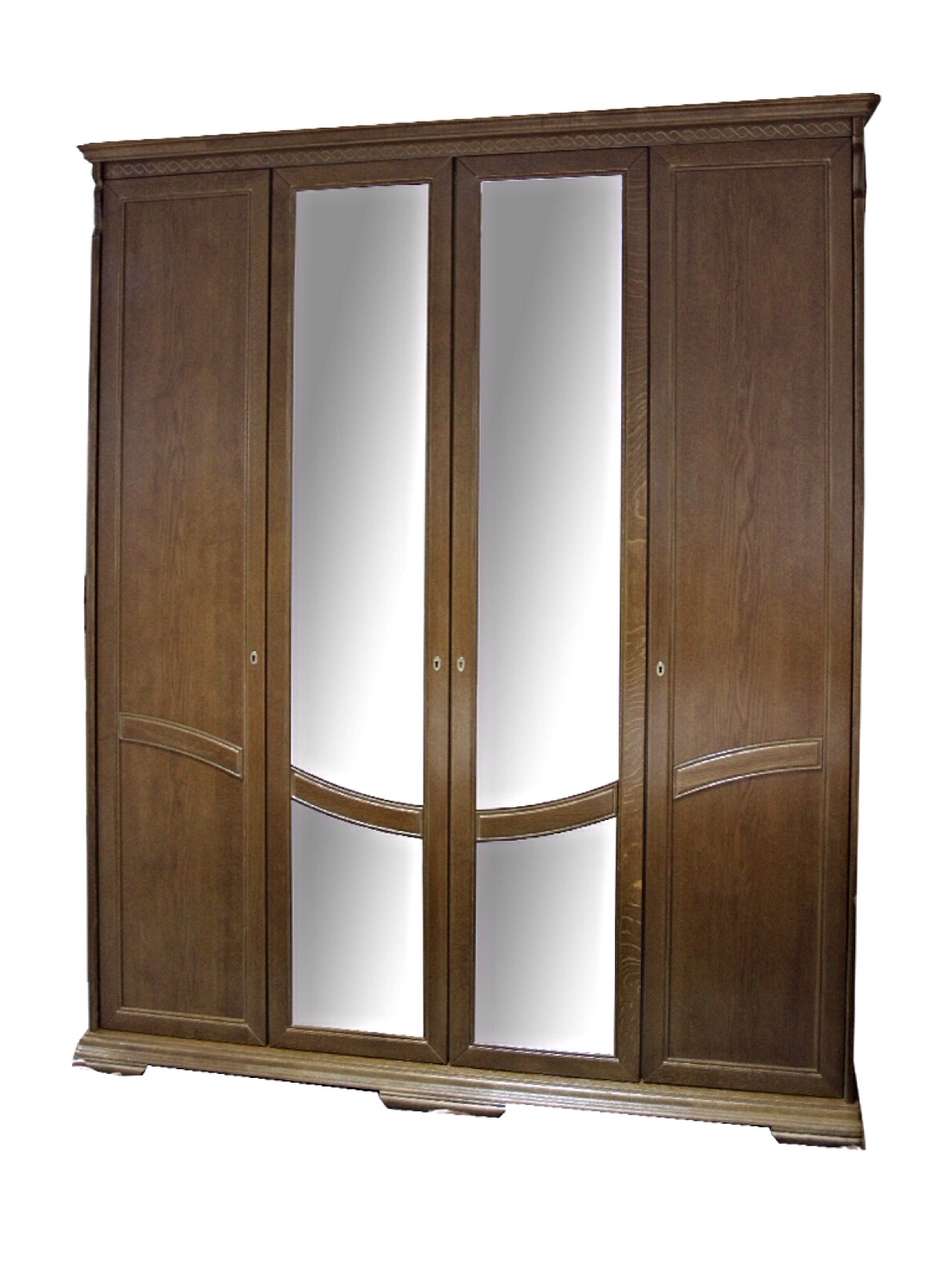 Шкаф четырехдверный "Лика" медовый дуб с золотой патиной. В НАЛИЧИИ.