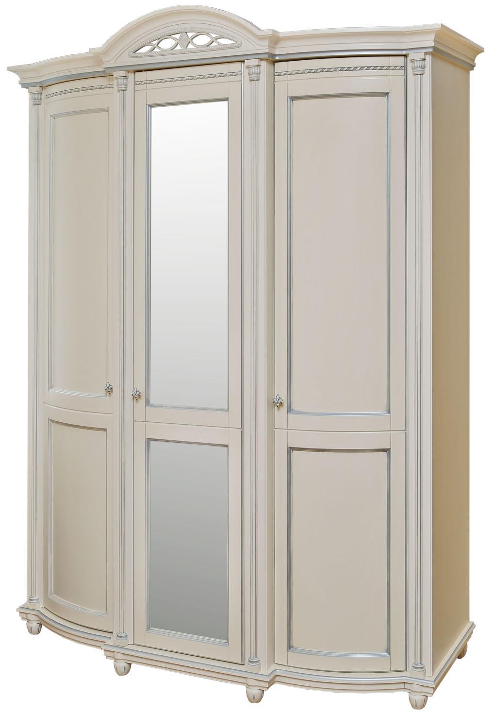 Шкаф для одежды 3д «Валенсия Классик» П3.0589.1.10 (П254.10) античная темпера с серебром