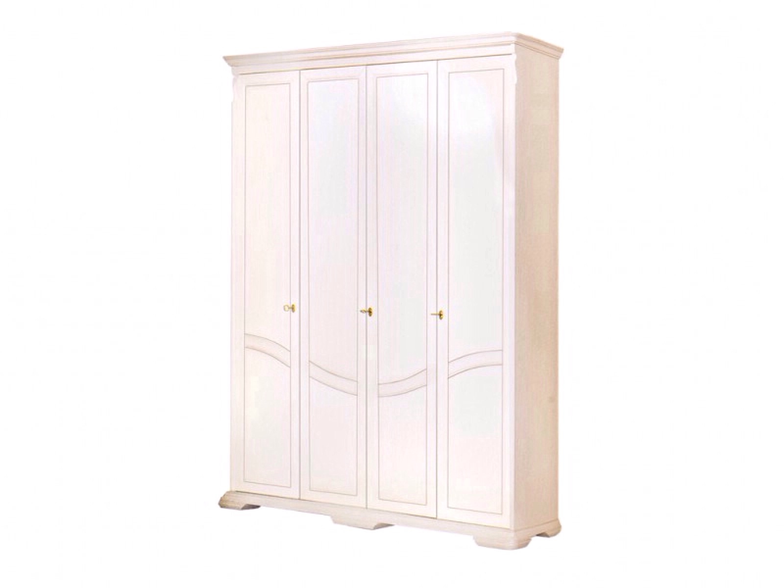 Шкаф четырехдверный "Лика" белая эмаль без зеркал