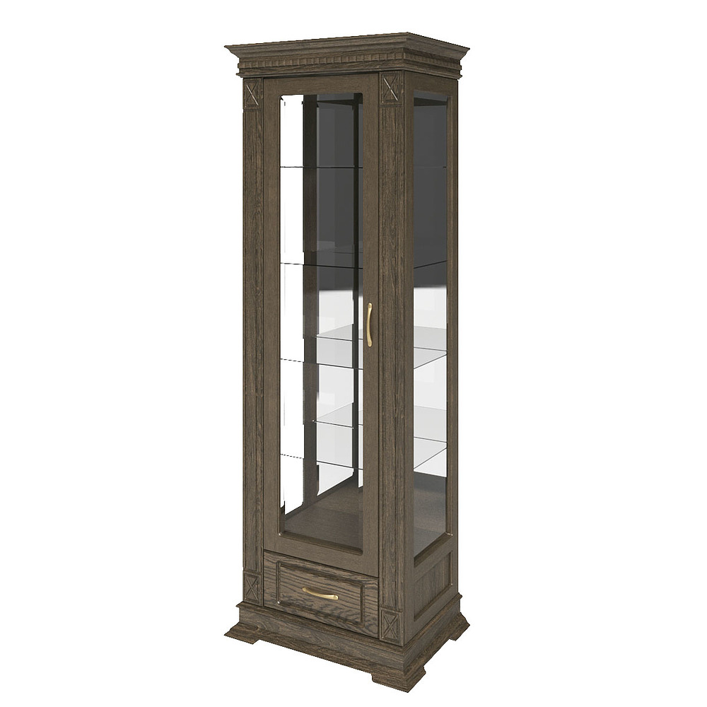 Шкаф с витриной "Верди-Люкс 1з" (табак)