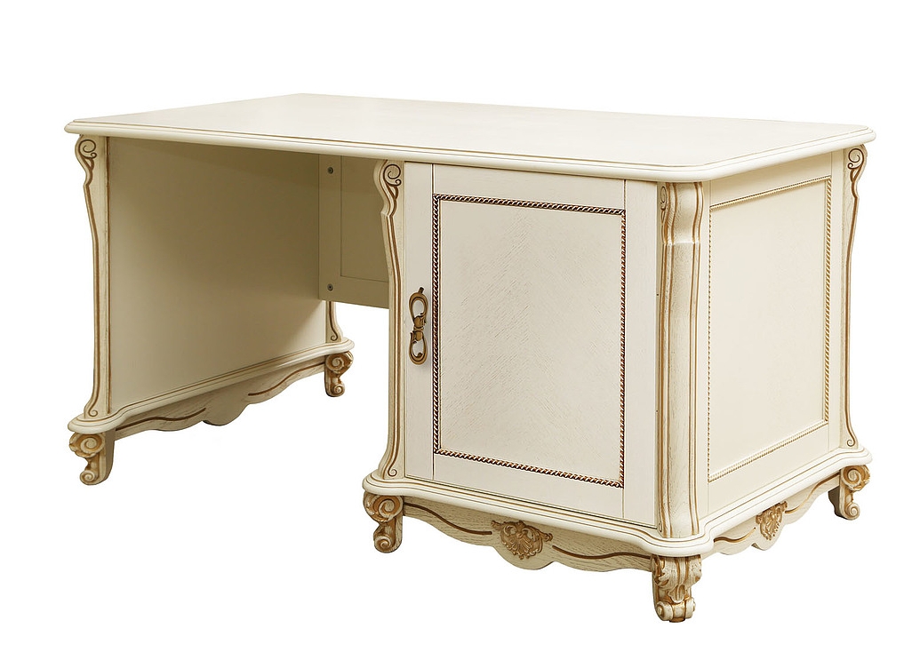 Стол письменный "Алези" П395.06 слоновая кость с золочением