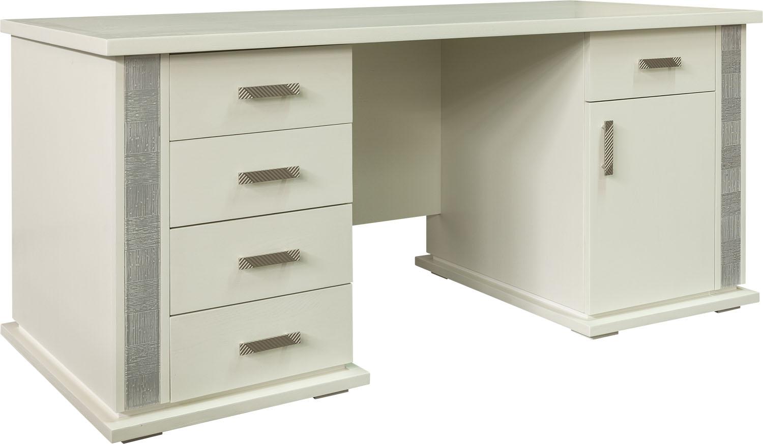 Стол письменный «Тунис» П6.343.2.08 (П343.08Ш) слоновая кость с серебром