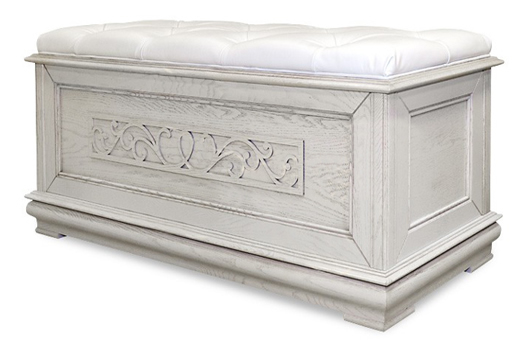 Сундук "Оскар" белая эмаль с темной патиной