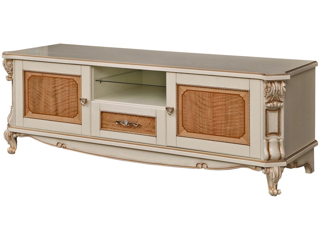 Тумба "Альба ТВ2с" П 485.02с слоновая кость с золочением