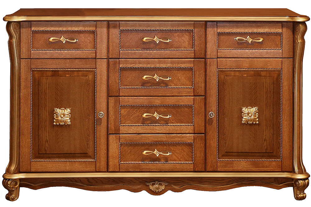 Тумба "Алези 3 Люкс" П350.03л античная бронза с золочением