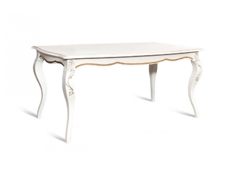 Стол обеденный "Трио" ММ-279-40 Белая эмаль с золотой патиной