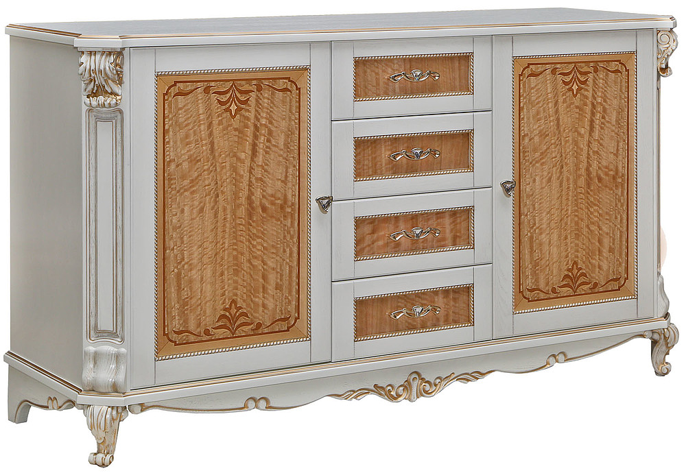 Тумба "Альба 14/1с" П 485.14/1с слоновая кость с золочением