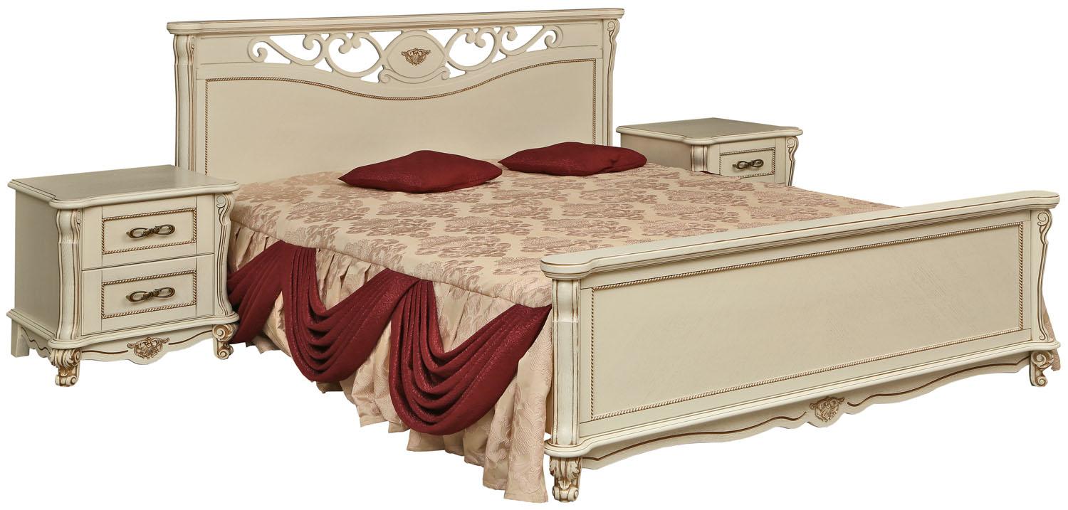 Кровать "Алези" слоновая кость с золочением Кровать "Алези" слоновая кость с золочением