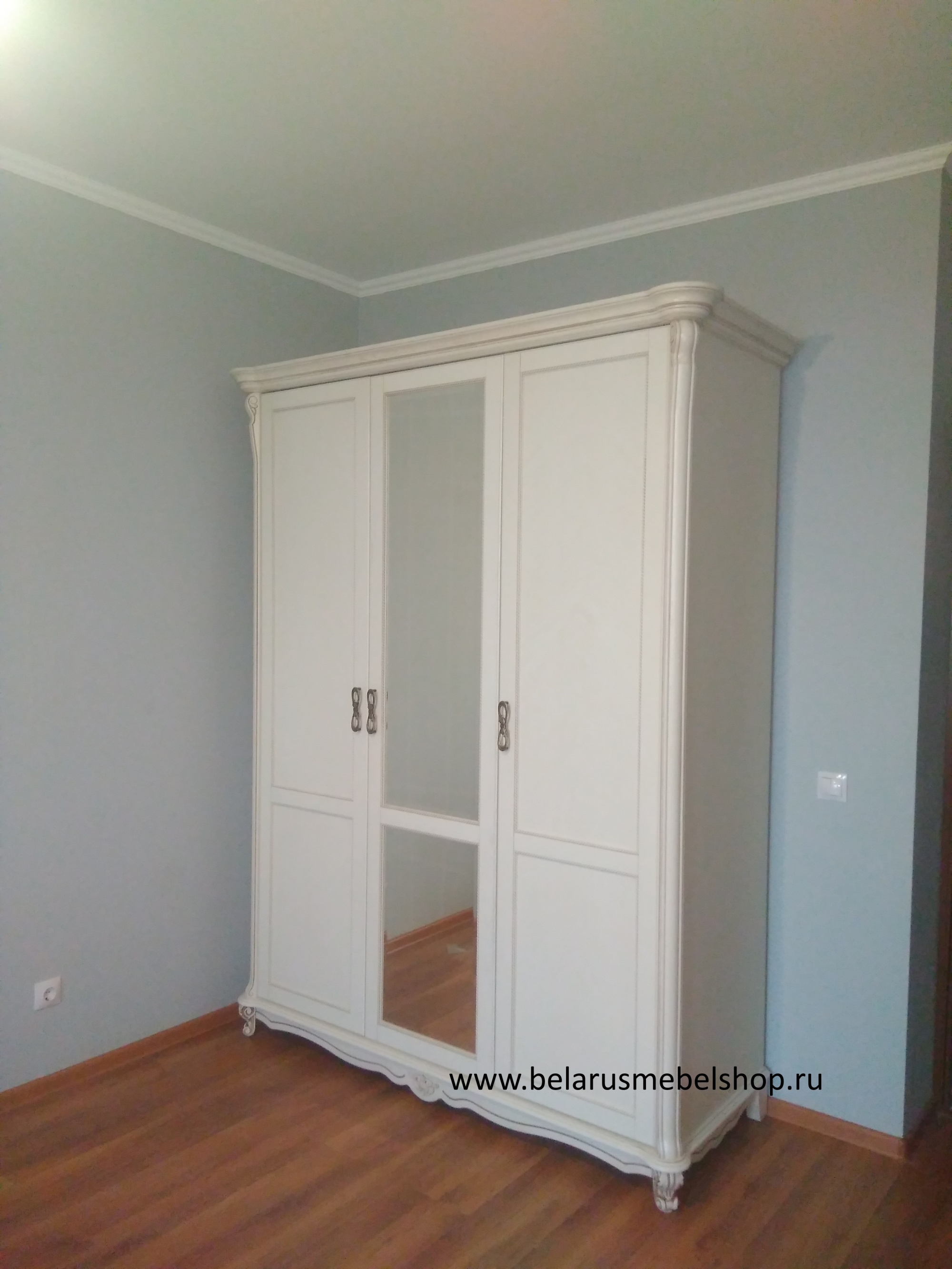 Шкаф для одежды 3д «Алези» П1.350.1.11 (П349.01) слоновая кость 