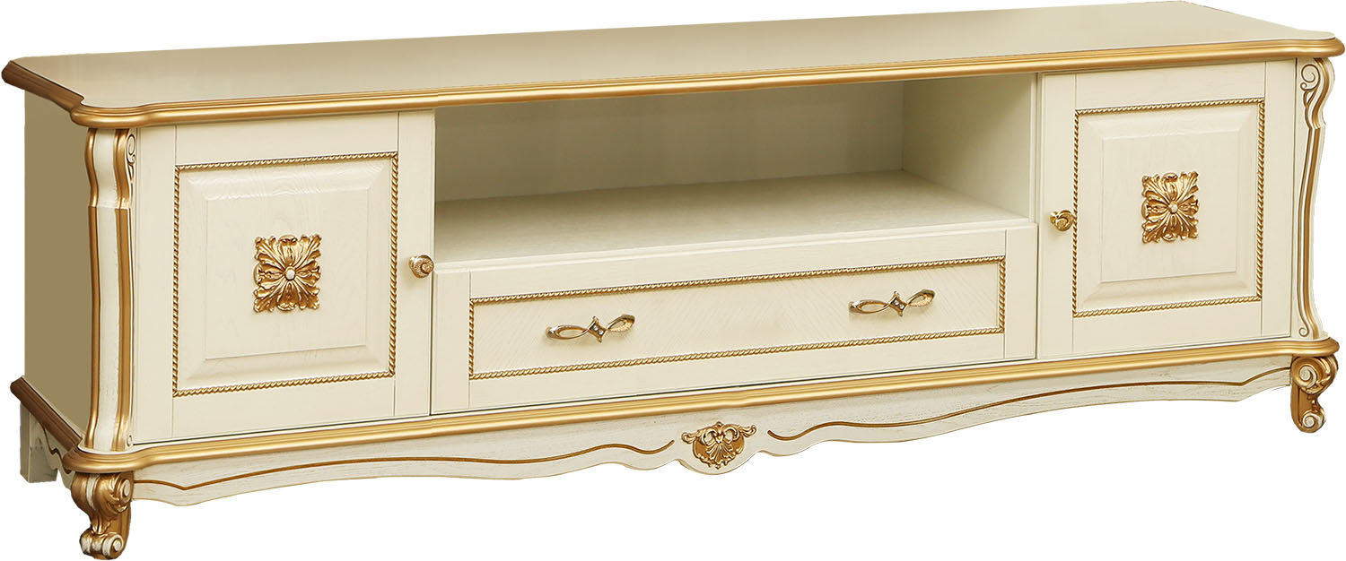 Тумба "Алези ТВ22 Люкс" П350.27л слоновая кость с золочением