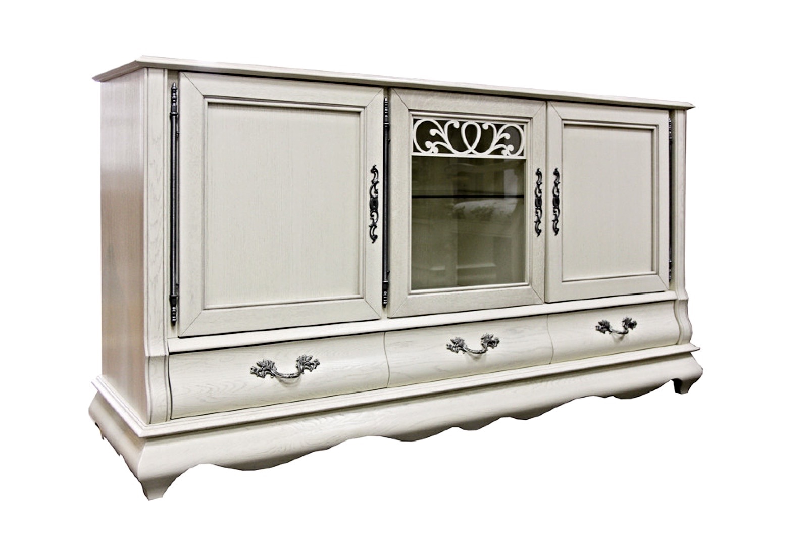 Тумба "Оскар" белая эмаль с темной патиной