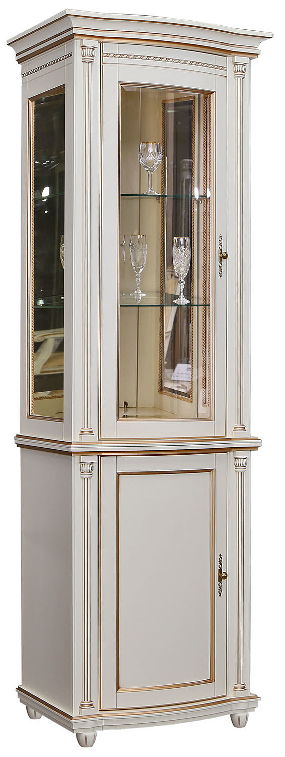 Шкаф комбинированный «Валенсия Классик» П3.0589.0.01-01 (П244.14.1) античная темпера с золотом