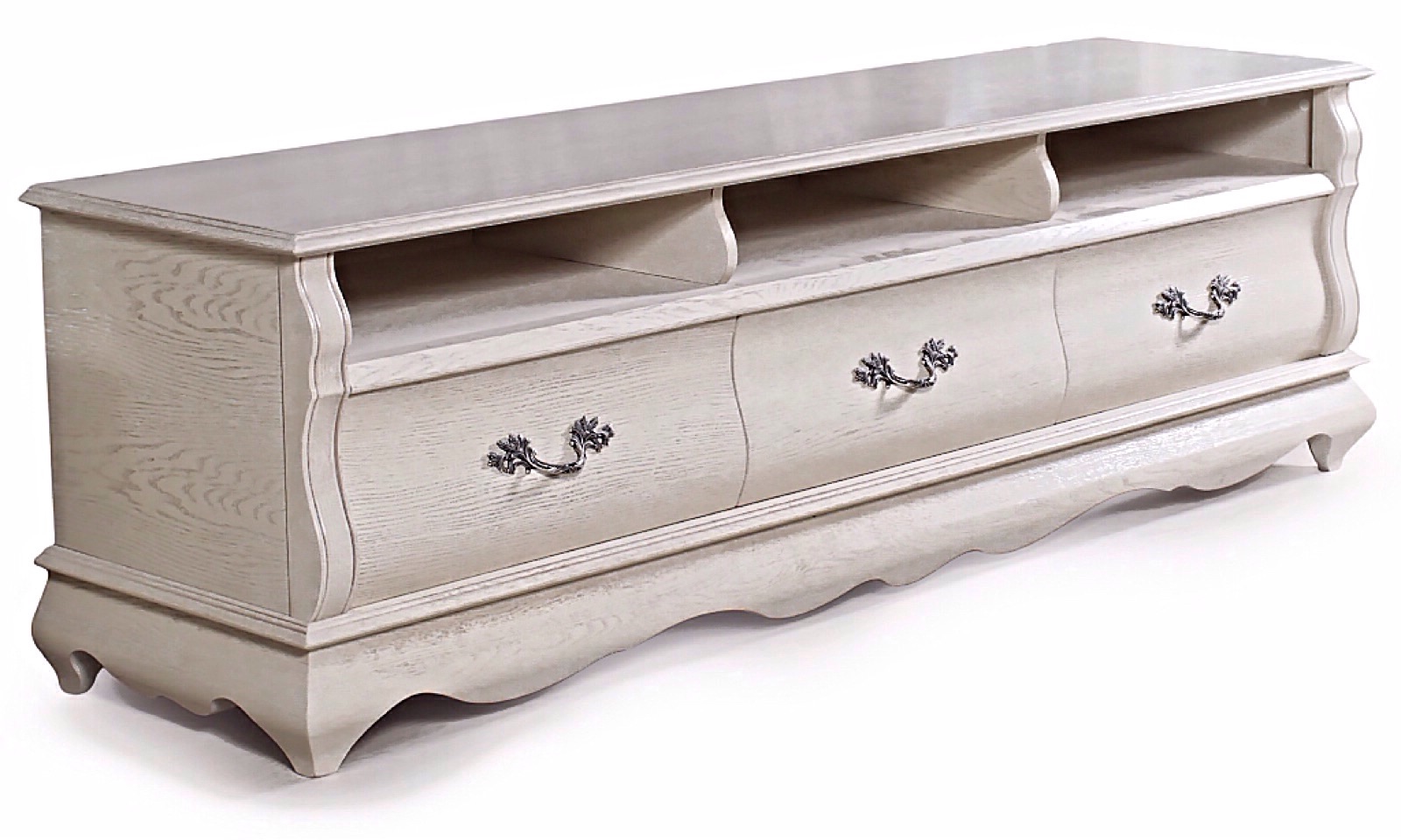 Тумба под телевизор "Оскар" белая эмаль с темной патиной.В НАЛИЧИИ.