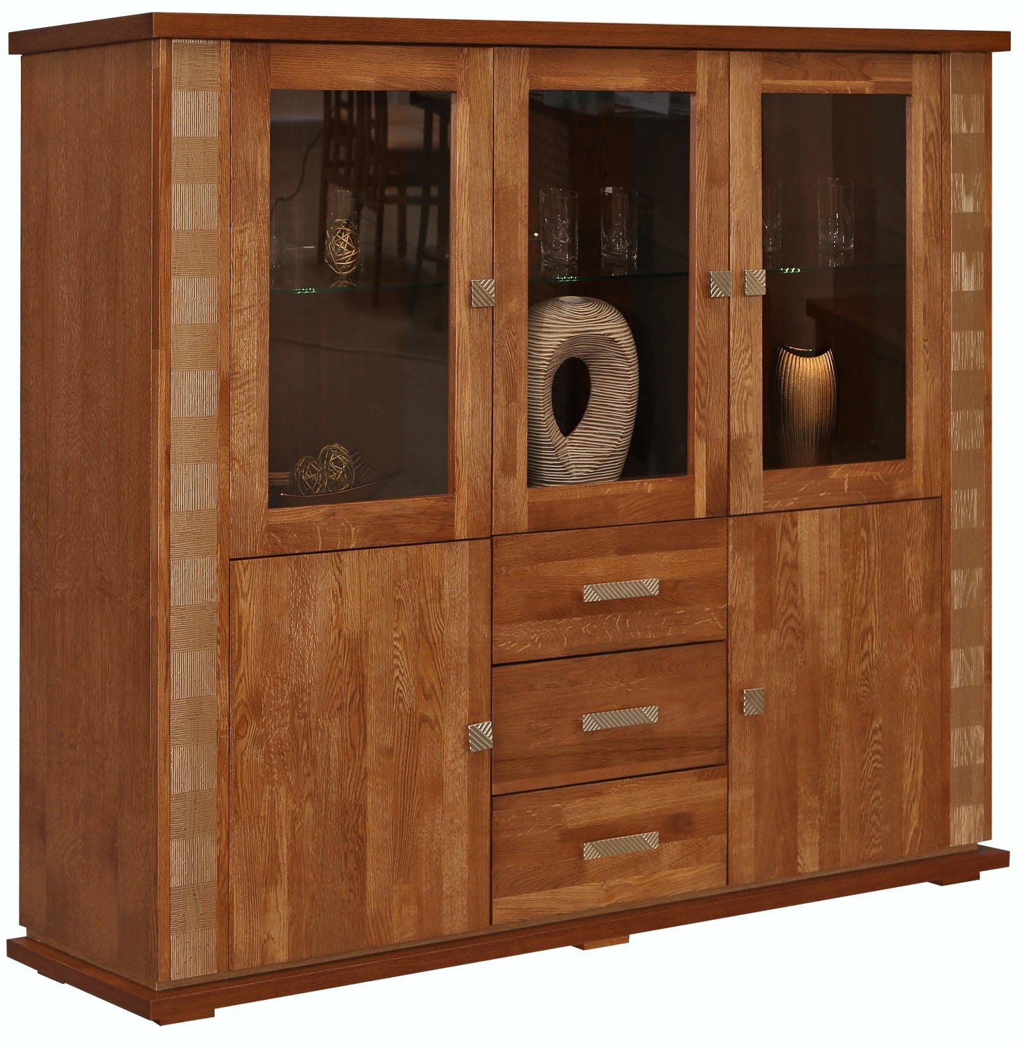 Тумба комбинированная трехдверная "Тунис" рустикаль с золочением