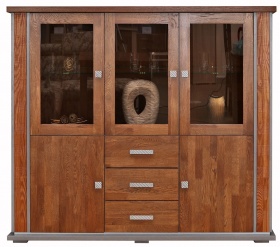 Тумба комбинированная трехдверная "Тунис" рустикаль с серебром