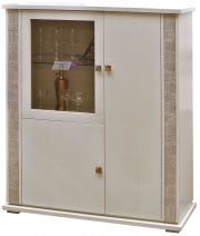 Тумба витрина "Тунис" слоновая кость с серебром