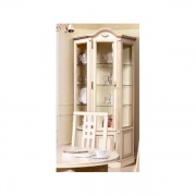 Шкаф с витриной угловой "Рубин" 26 эмаль золотая