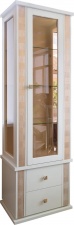 Шкаф с витриной «Тунис» П6.343.0.19 (П343.19-1Ш) слоновая кость с золочением