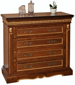 Тумба туалетная "Милана" широкая мореный дуб с золочением