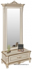 Зеркало напольное "Алези 1 Люкс" П350.15л слоновая кость с золочением