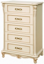 Туалетная тумба высокая "Алези" слоновая кость с золочением