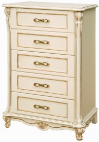 Туалетная тумба высокая "Алези" слоновая кость с золочением