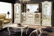 Гостиная "Давиль 1" белая эмаль с золотой патиной