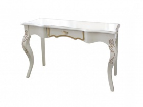 Туалетный столик "Трио" белая эмаль с золотой патиной