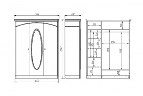 Шкаф для одежды "Офелия" ММ-382-01/03 Шкаф для одежды "Офелия" ММ-382-01/03