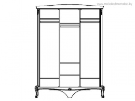 Шкаф 3-дверный для одежды "Монако" ММ-371-01/03Б