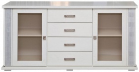 Тумба комбинированная «Тунис» П6.343.0.03 (П343.03Ш) слоновая кость с серебром