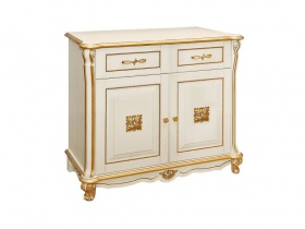 Тумба "Алези 2 Люкс" П350.18л слоновая кость с золочением