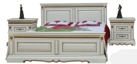 Кровать двуспальная "Милана" 180x200 слоновая кость с золочением