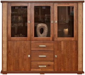 Тумба комбинированная трехдверная "Тунис" рустикаль с золочением