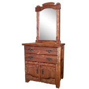 Комод "Барин 1" (2 ящика+2 двери) с элементами ковки и зеркалом