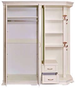 Шкаф комбинированный для прихожей "Верди-Люкс 1" слоновая кость 