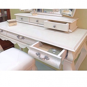 Туалетный столик "Оскар" белая эмаль с темной патиной